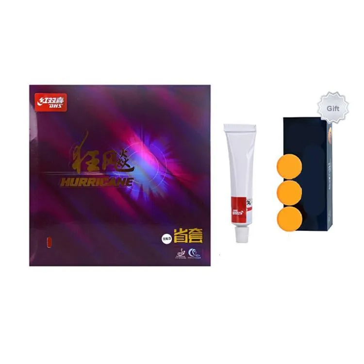 DHS Rush 3 Table Tennis Rubbers Sponge, Rubber Inverted Rubber Curved Circle Compatibility-0