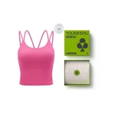 [with Pads]V-Neck Camisole-Barbie Pink+Moon White