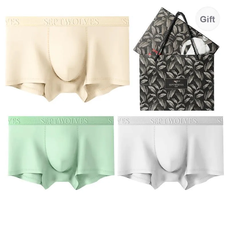 SEPTWOLVES Underwear Gift Box Men's 3 Pack Gift Box Set+Shopping Bag-69