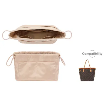 Tide Satin Tote With Super Light Interior Pocket Storage Merch With Built in Shape Retainer Women's Beige/Coffee/Black