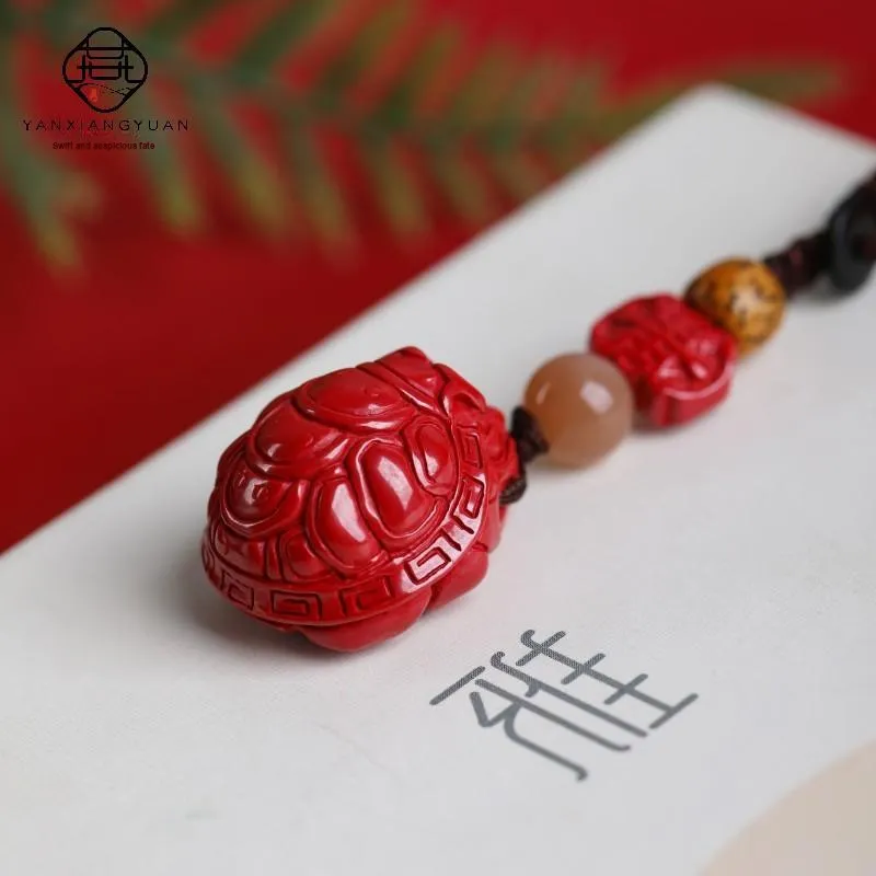 YANXIANGYUAN Cinnabar Carved Jade Ornaments Unisex-2