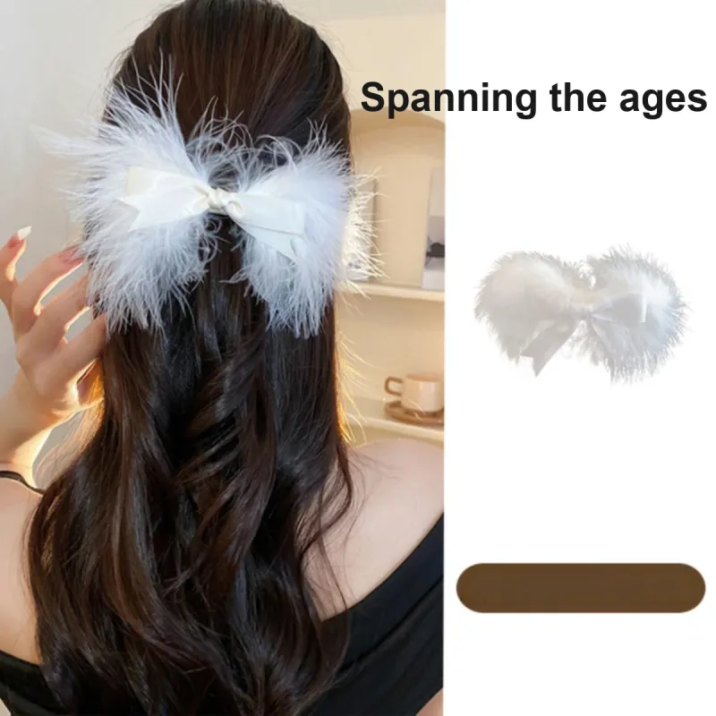 Connect The Past And The Present. Fabric Hair Clips Women's White-1