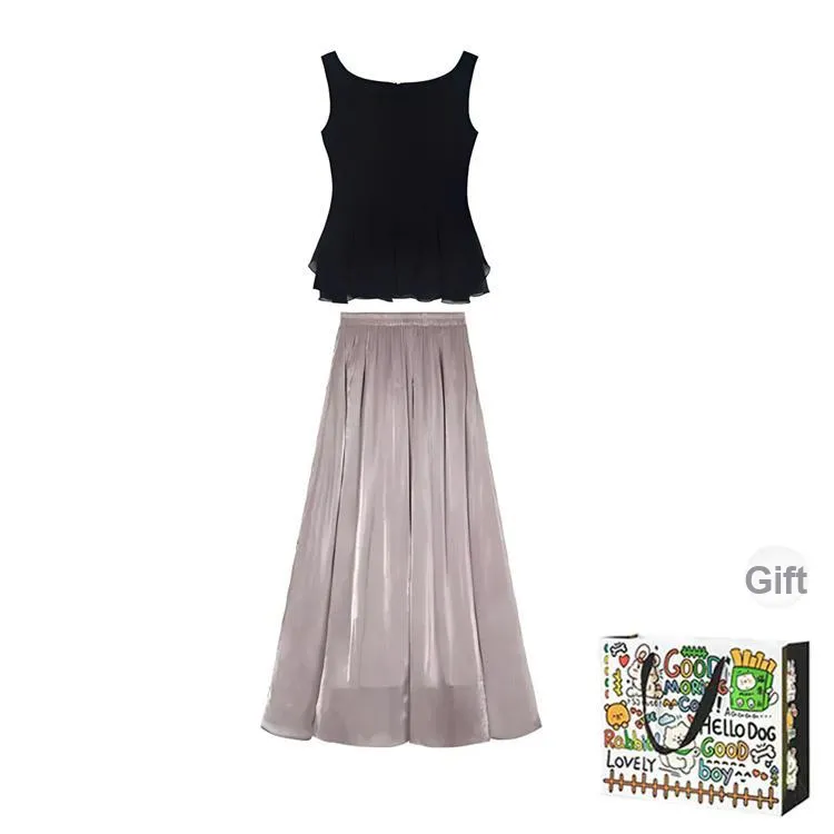 ZVJH Two Piece Skirt Sets Women's-1