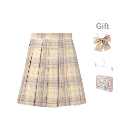 RIMUXINGHE [FLOATING Луна 43cm] Клетчатая Юбка + Галстуки-бабочки Включает Вешалка + Коробка Женская Униформа