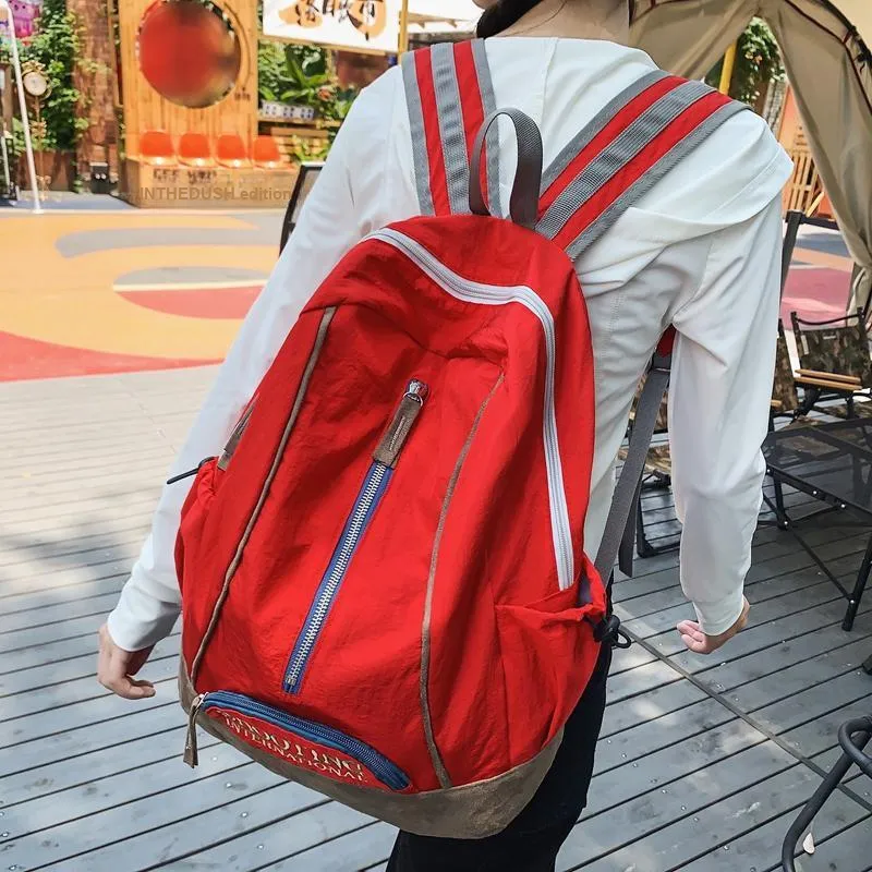WICKBUEN Nylon With Suede Backpack Unisex Multicolor-10