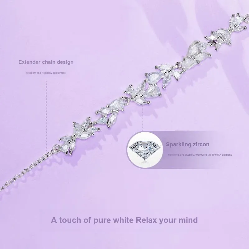 MAGICPOLE Sterling Silver With Zircon Necklaces Women's Silver-7