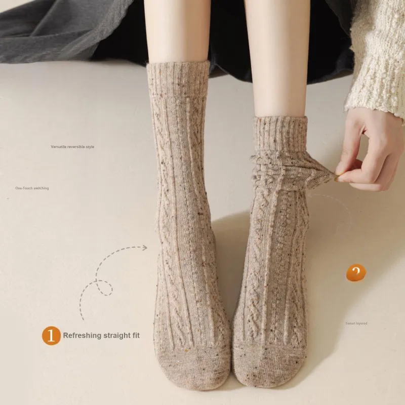 XXLLG Mid Calf Socks Women's Gift Box 2 Doubles-3