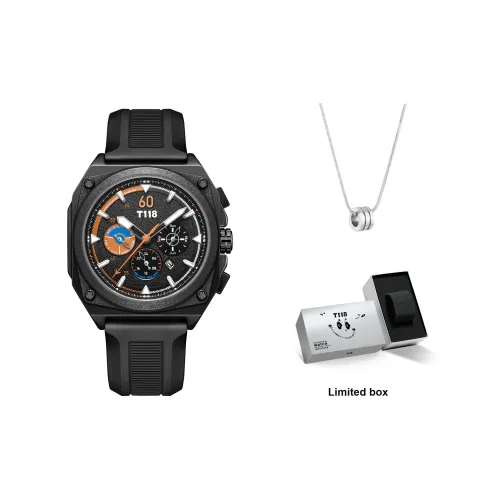 T118 Кварцевый механизм Унисекс Часы 44,5мм*42мм*12мм Черный