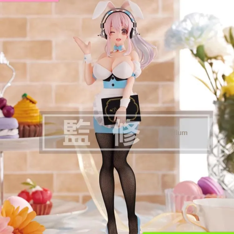 FURYU Super Sonico BiCute Bunnies Collection Figure, Waitress, Light Blue Ver Bonus Gifts-1
