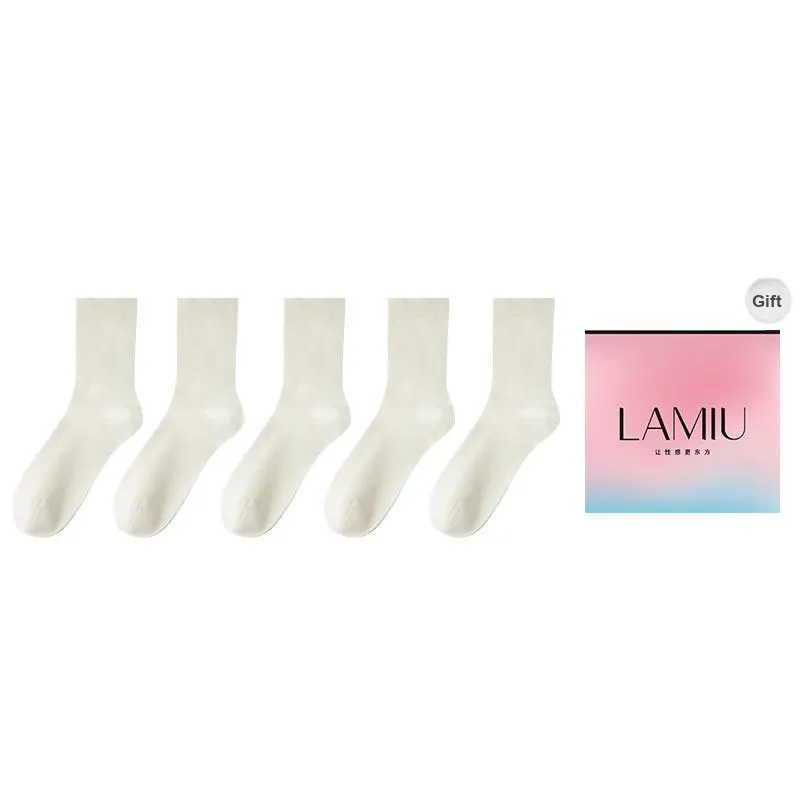 Lan Miao Mid Calf Socks Women's Shopping Bag 5 Pack-8