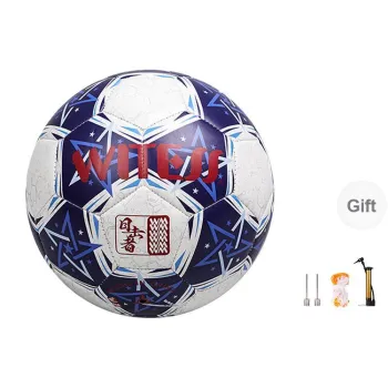 WITESS Size 5 Ball Soccer PU Machine Stitched Soccer Ball Unisex Purple/White