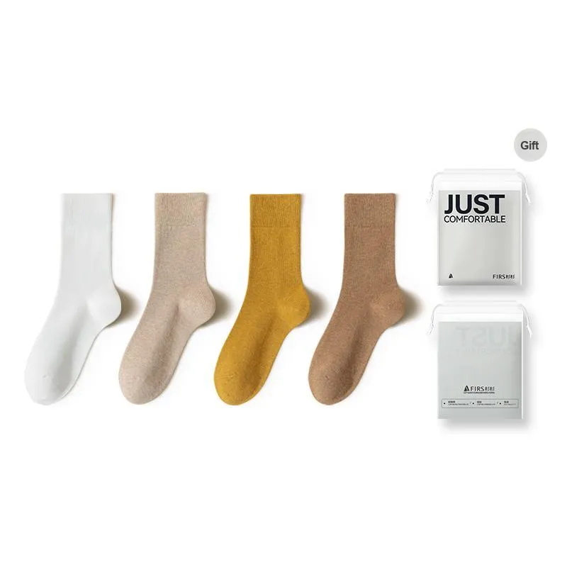 FIRS Mid Calf Socks Women's Shopping Bag 4 Pack-0