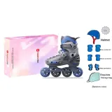 Silver Gray+Colorful Gift Box+Helmet+Protective Gear Set (Random)