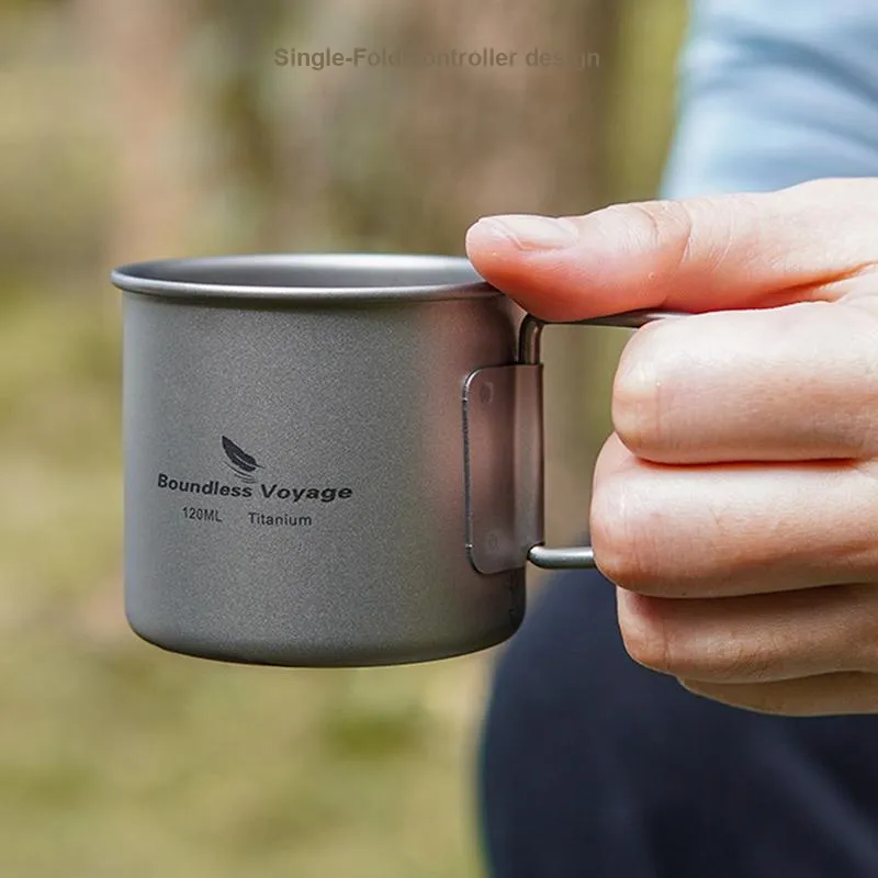 Boundless Voyage Outdoor Water Equipment Outdoor Water Sports Equipment Set Large Cup 120ml Small Cup 180ml Titanium-2