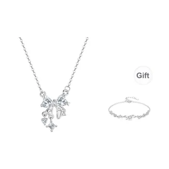 HANYUDIE Sterling Silver Necklace Christmas Anniversary Gift Romantic Couple's Special Day Present Women's