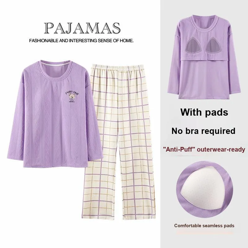 The Story Of The Flower Season Pajama Set Women's Light Purple-1