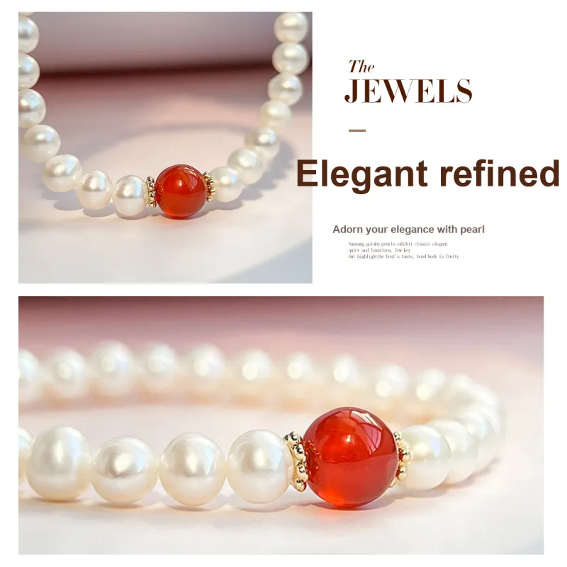 Oriental Jade Freshwater Pearl Bracelets Women's-1
