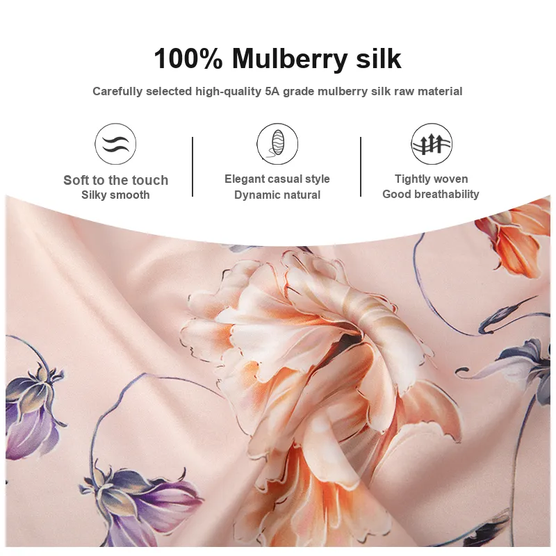 H YXIANG Silk Scarves Women's-17