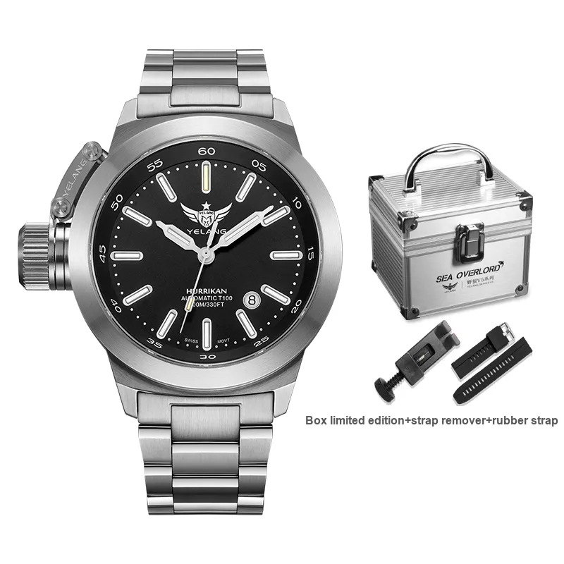 YELANG Automatic Mechanical Movement Stainless Steel Strap Watch Men's Watches Black Dial-28