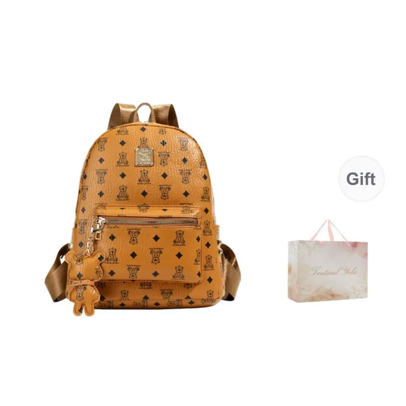 TOUTSEUL YOLO PU Backpack Women's White/Black/Brown-12