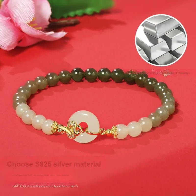 Long Fu Hetian Jade Bracelets White Jade/Pale Greenish White Jade Women's-4