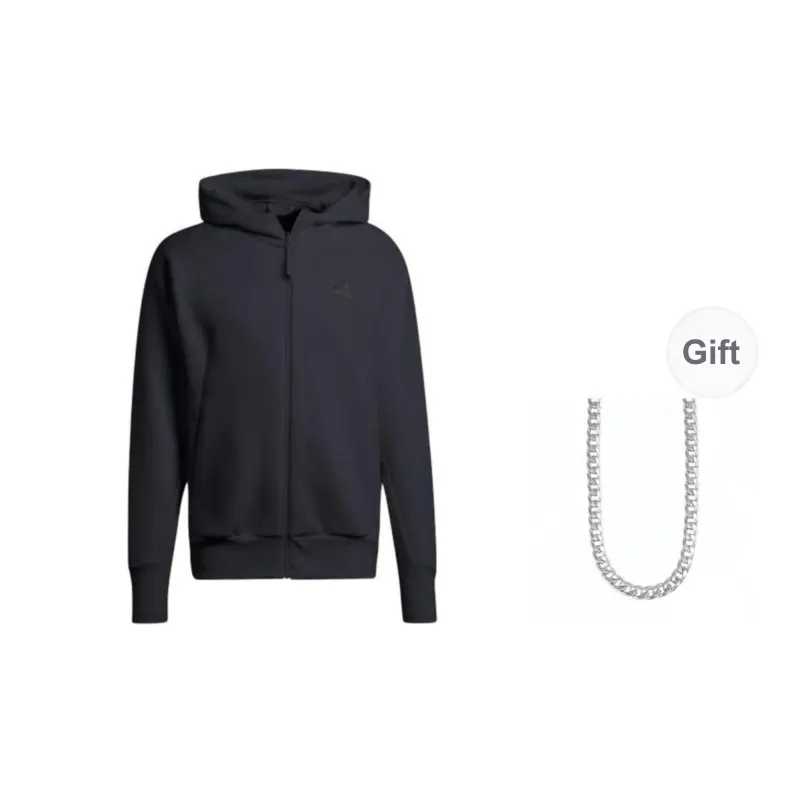 Adidas Adidas SS23 Z.N.E. Series Jackets Coats Unisex Black Comes With Necklace-0