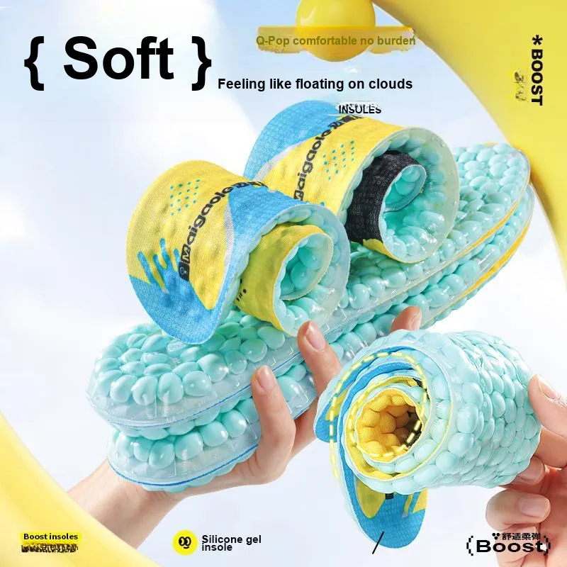 Maigaole Large Popcorn Kernels+GEL+Woven Fabric Insoles Unisex-1