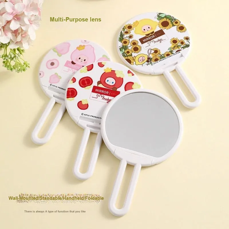 Love Of Wormwood Creative Cartoon Handheld Mirror Make Up Mirrors Portable-2