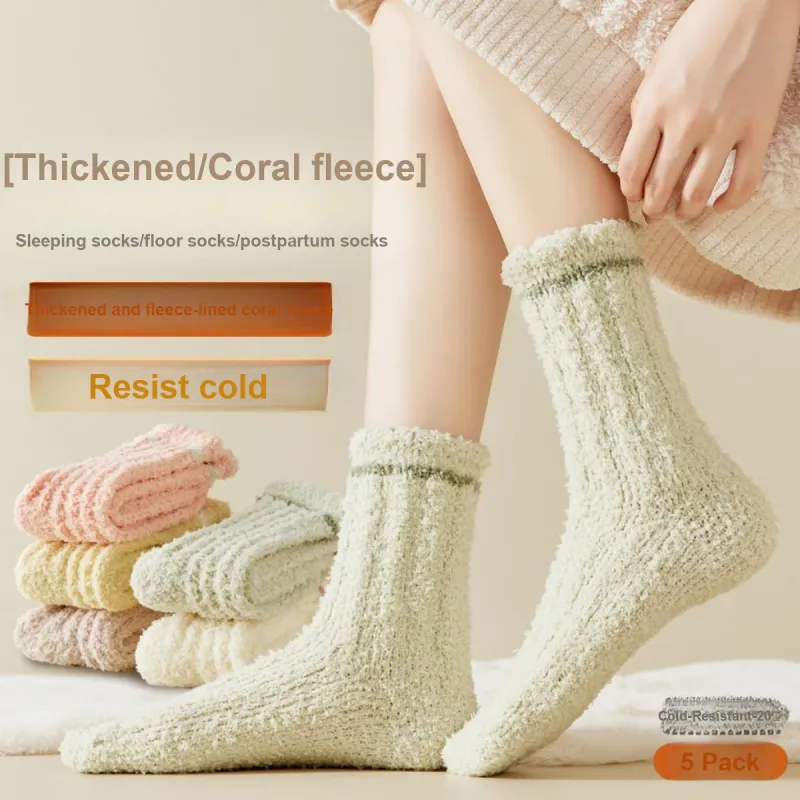 MIIOW Mid Calf Socks Women's 5 Pack-1