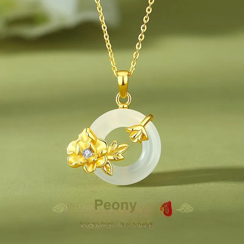 JINJI Natural Chalcedony Necklaces Women's-8