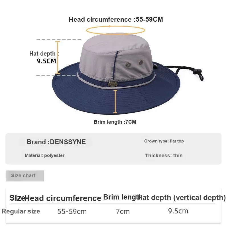 DENSSYNE Polyester Bucket Hats Men's-5