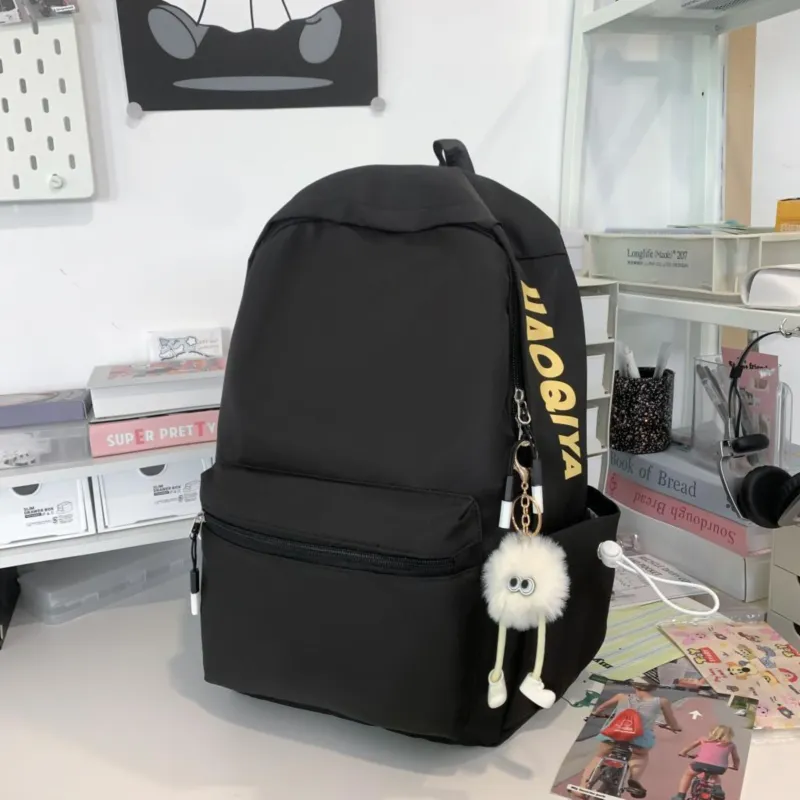 Single Warehouse Nylon Backpack Large Size Unisex Green/White/Black/Yellow/Pink-7