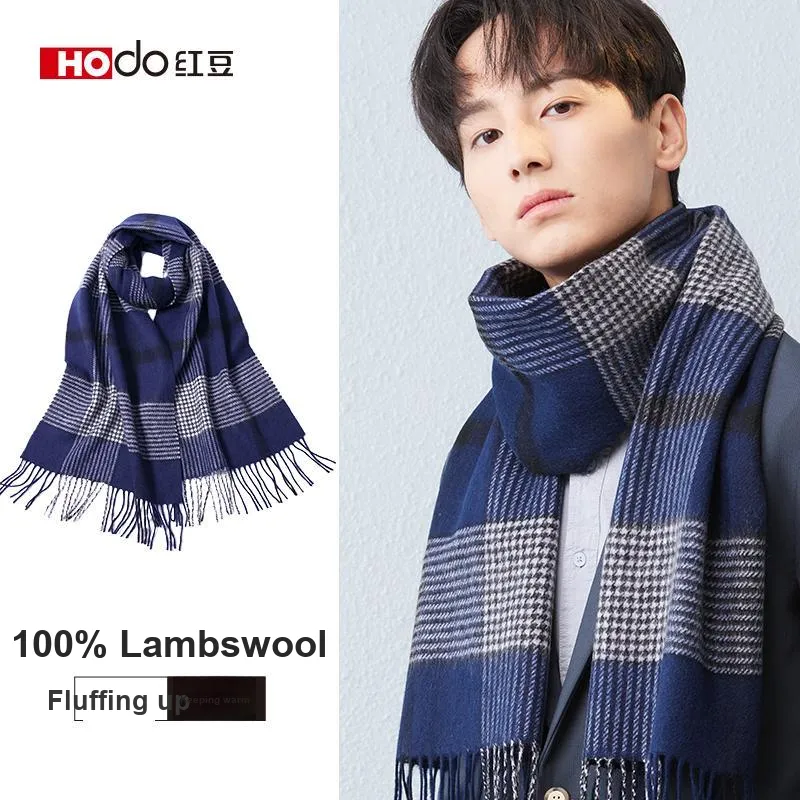 Red Bean Wool Knit Scarves Men's-17