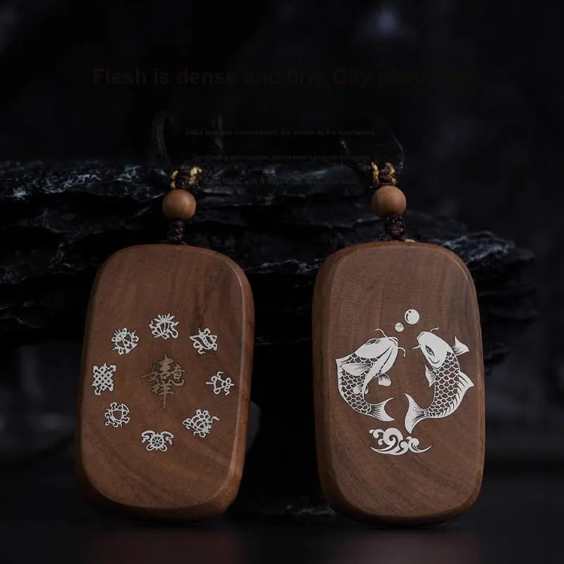 DALONG Old Mountain Sandalwood Wooden Pendant Unisex-2