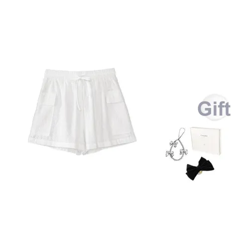 Fstudio Лето Корейский Преппи стиль HIGH RISE Утягивающие Шнурок 100% хлопок Повседневные шорты Женские