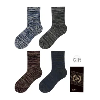 LIANGPU Mid Calf Socks Men's Box 4 Pack