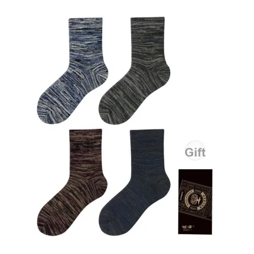 LIANGPU Mid Calf Socks Men's Box 4 Pack