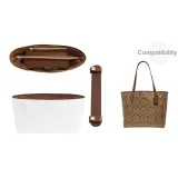 (Dark Brown) City 33 Two-Piece Set[Shoulder Strap Pad+Brown Waterproof Liner]❤ Compartment Style