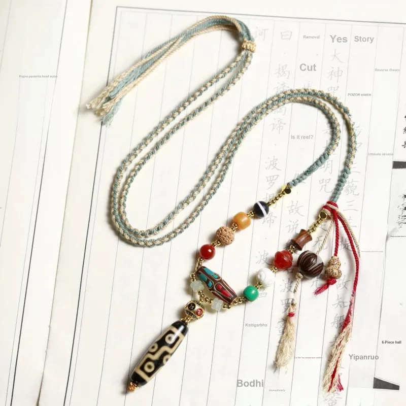 Artisan Lock Heart Jade Agate Necklaces Unisex-1