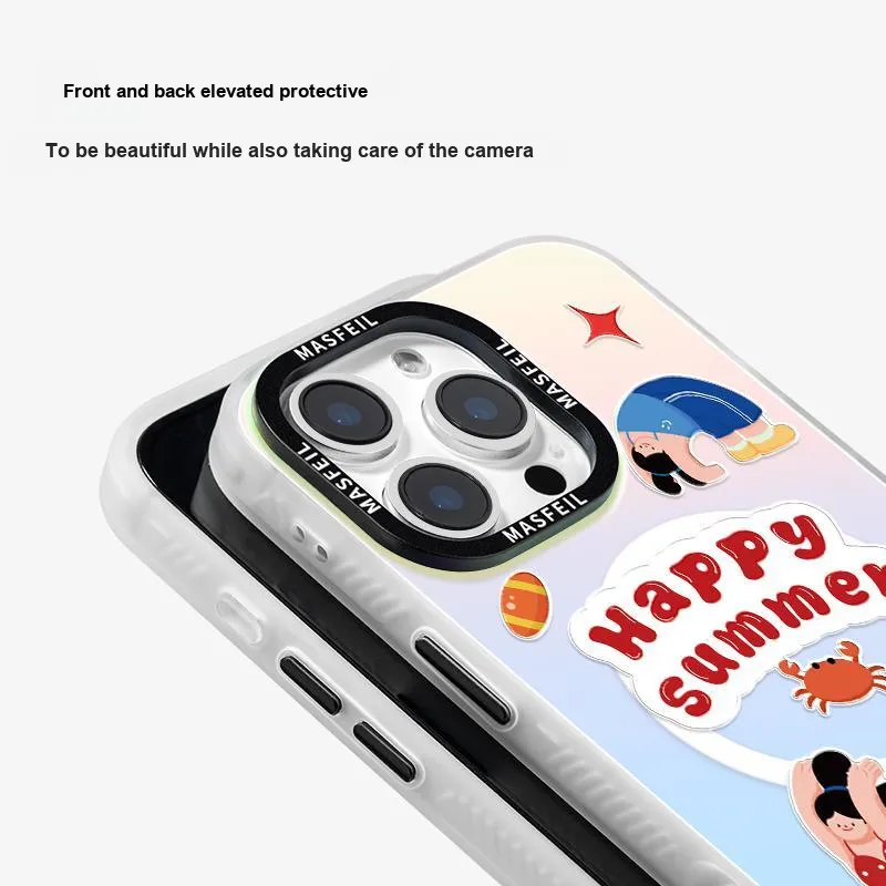 Marsfield Acrylic Material Laser Magnetic Case Active Girl Phone Cases Compatibility Apple 16/15/14/13 Pro/Pro Max-5