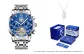 Blue Whale Box-Silver Case with Blue Dial and Silver Steel Band