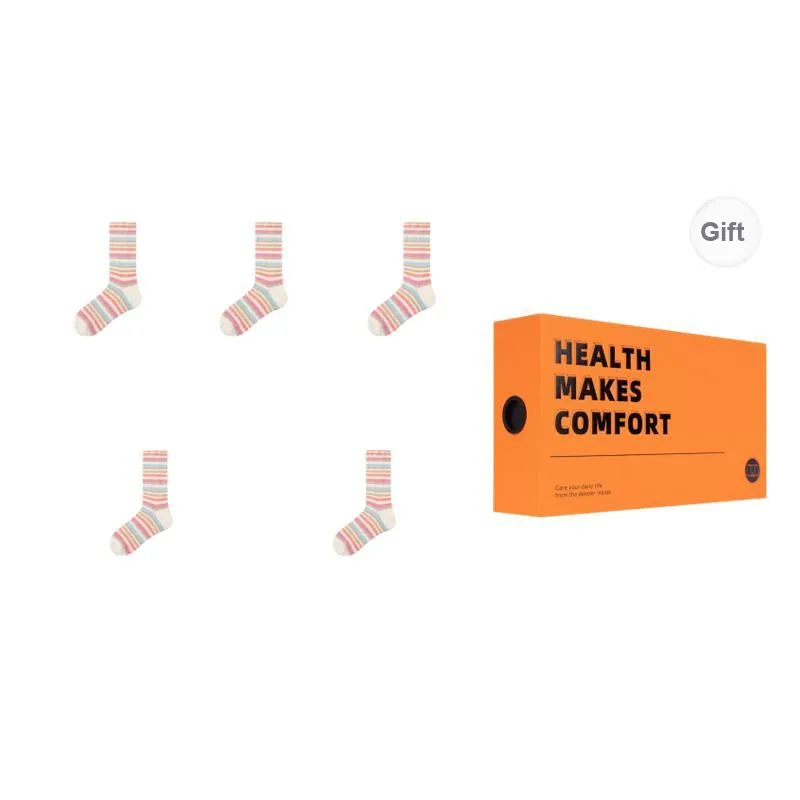 Vine Color Mid Calf Socks Women's 5 Pack-5