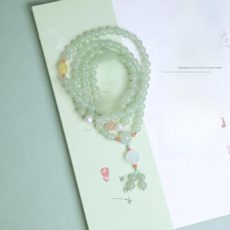 Ingenuity Hetian Jade Bracelets Women's Pale Greenish White Jade-4