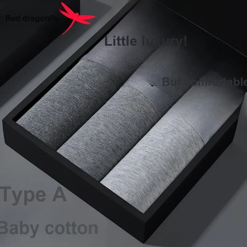 RED DRAGONFLY Cotton Panties Men's 3 Pack Gift Box Set-1