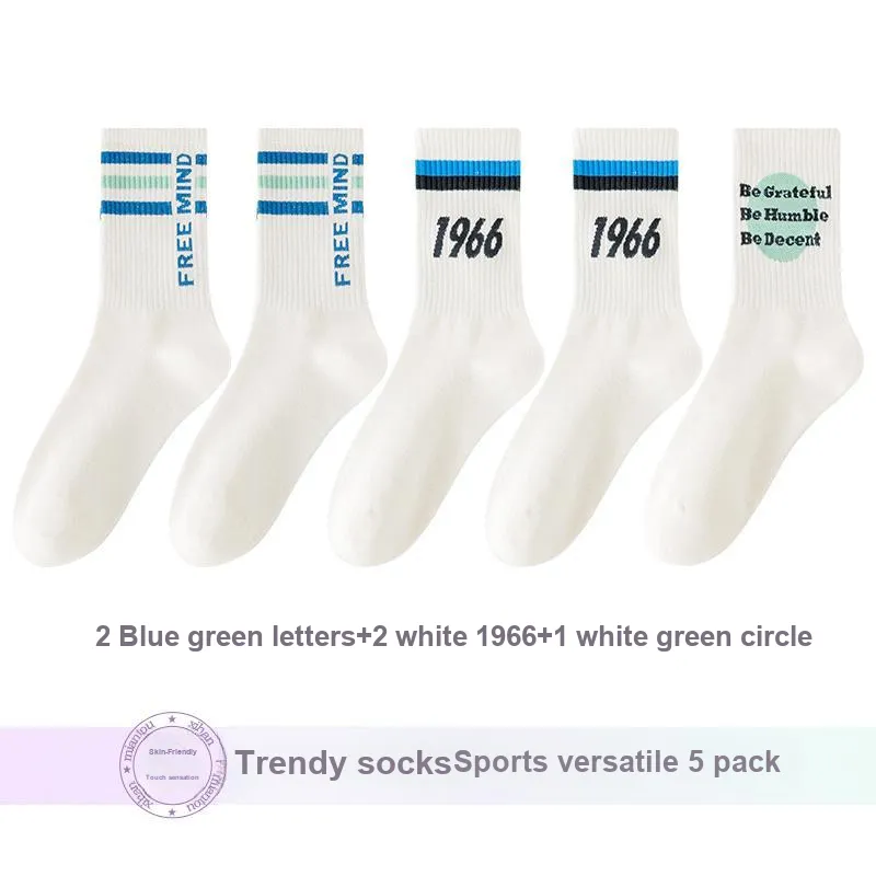 Lan Miao Mid Calf Socks Women's 5 Pack-7