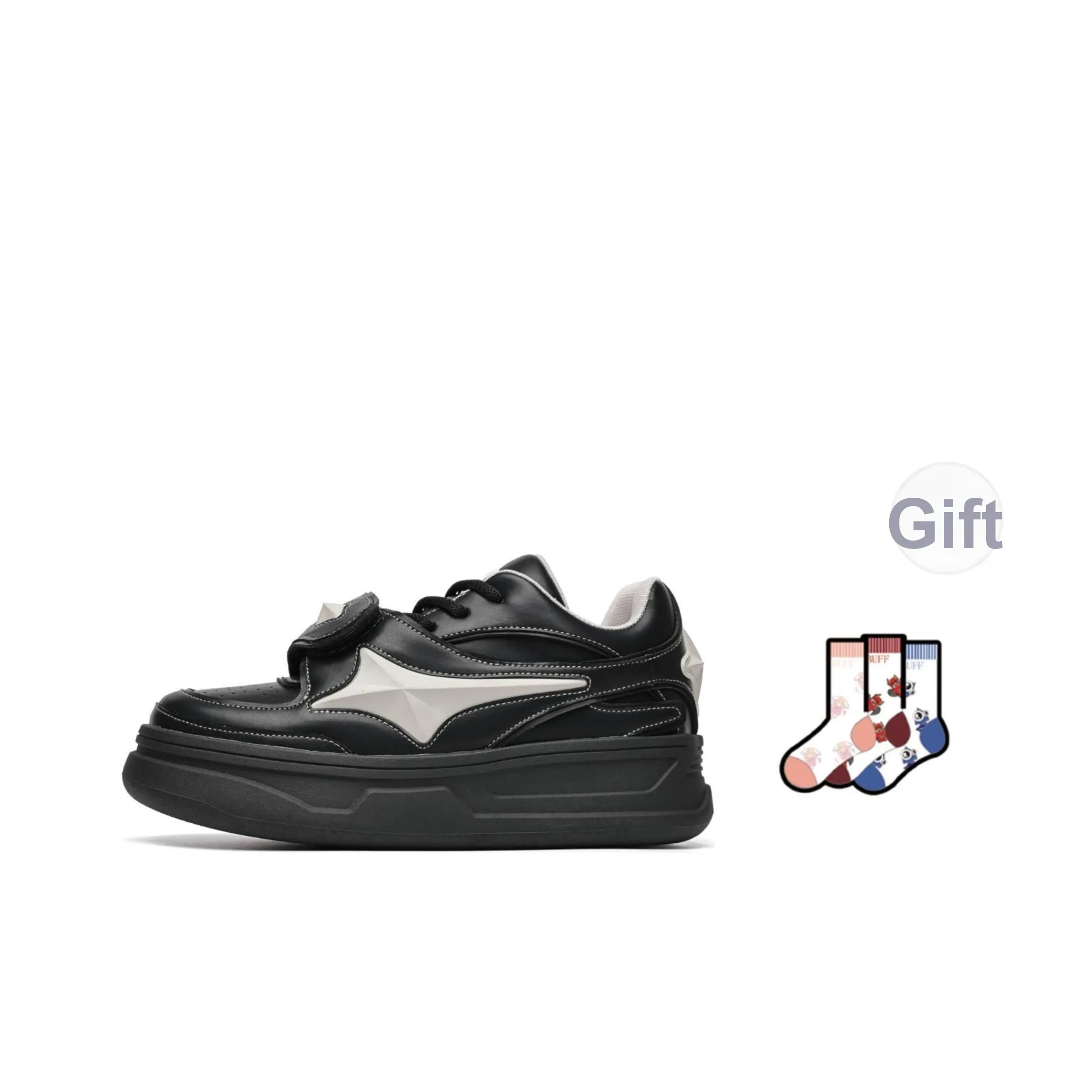 BUFFALO BOUND Skateboard Shoes Unisex Low Top Ecru