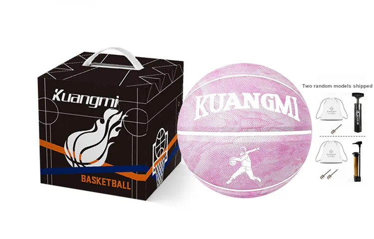 Kuangmi Marble Collection PU Basketball Column Pink Size 7 Training Unisex-9