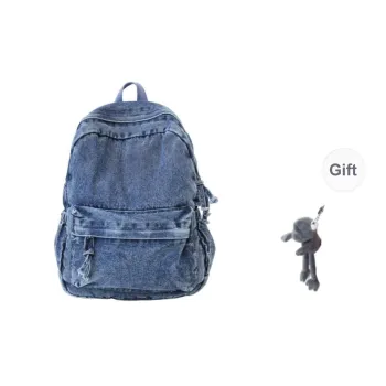 Yalu Denim Backpack Unisex Dark Blue/Gray/Blue