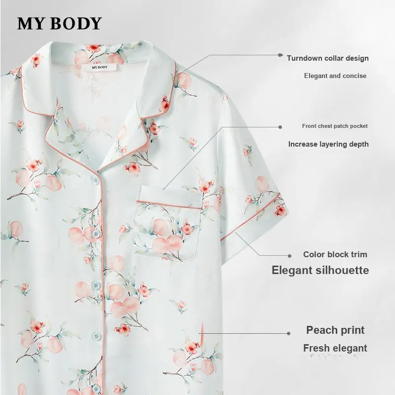 MY BODY Pajama Set Women's Peach Oolong-2