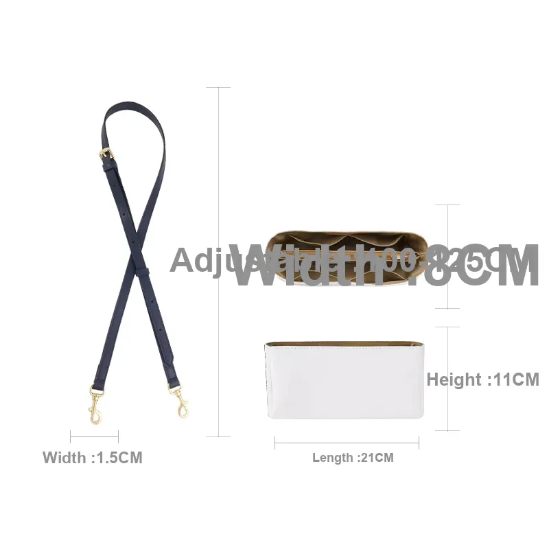 Cow Leather Bag Strap Accessory Bag Women's Dark Blue-1